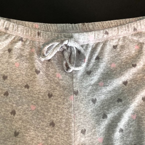 LAURA ASHLEY 2 Pc Valentine "Goodnight" Pink/Gray Pajamas - Picture 3 of 7